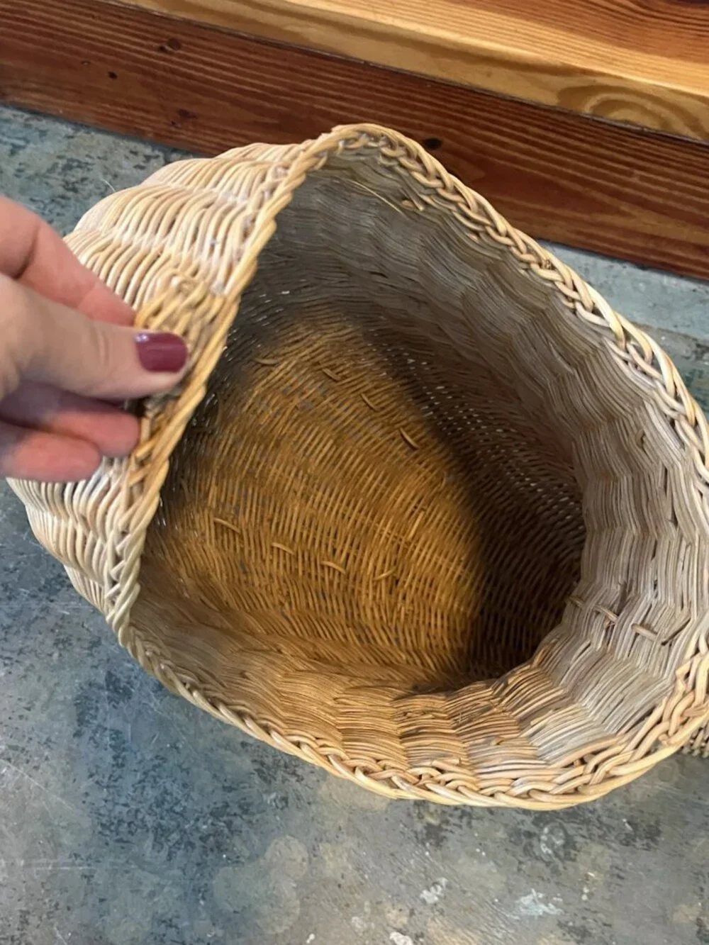 Large Vintage Wicker Whale Fish Basket Hollywood Regency Coastal Decor Hamper